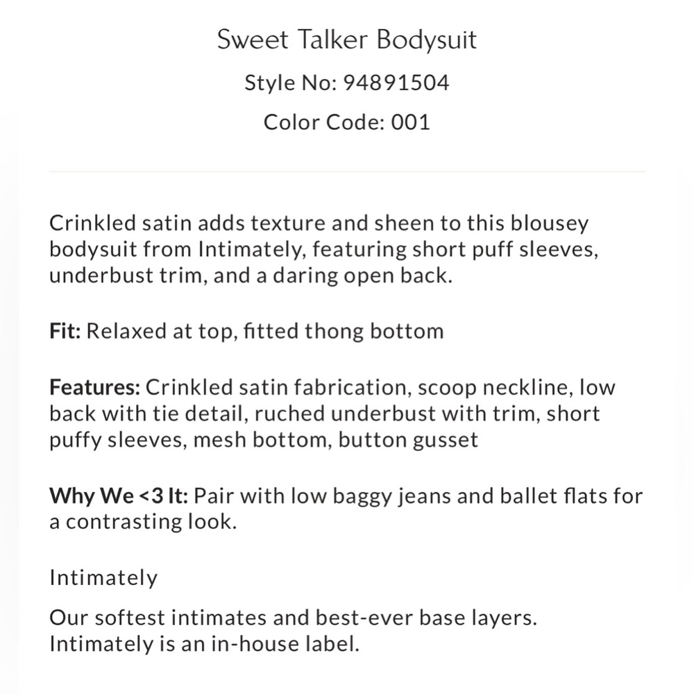NWT Free People Sweet Talker Bodysuit - Picture 5 of 6